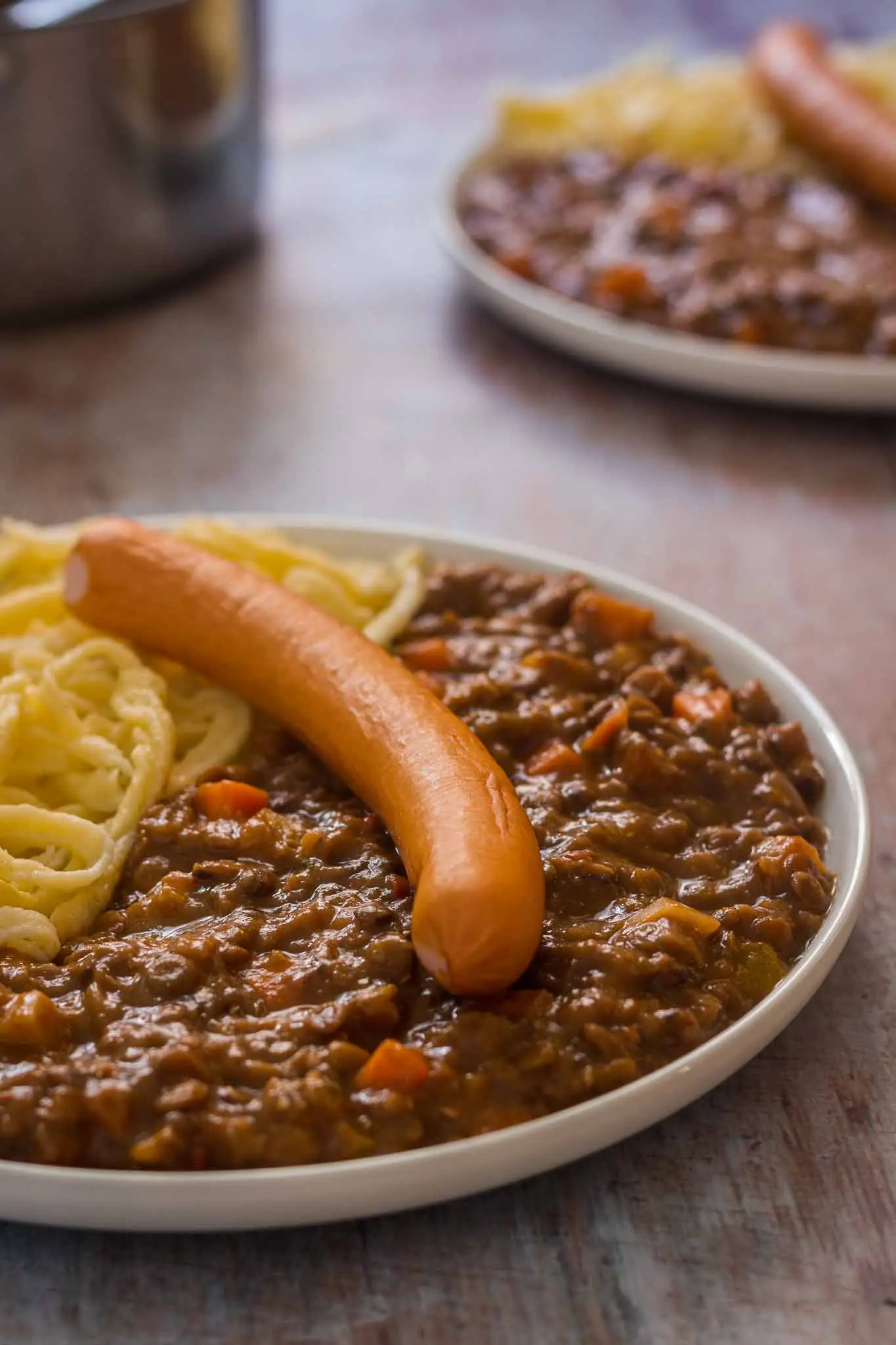 Lentil stew with spaetzle