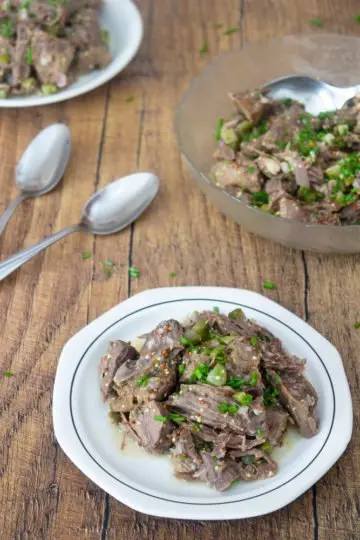 Beef salad with leftover soup beef