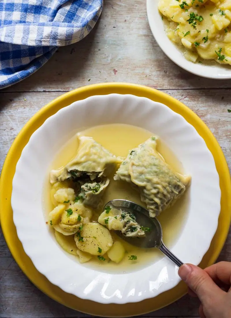 German Soup Dumplings (Maultaschen)