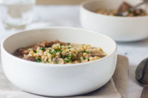 Barley Soup with Beef and Mushrooms