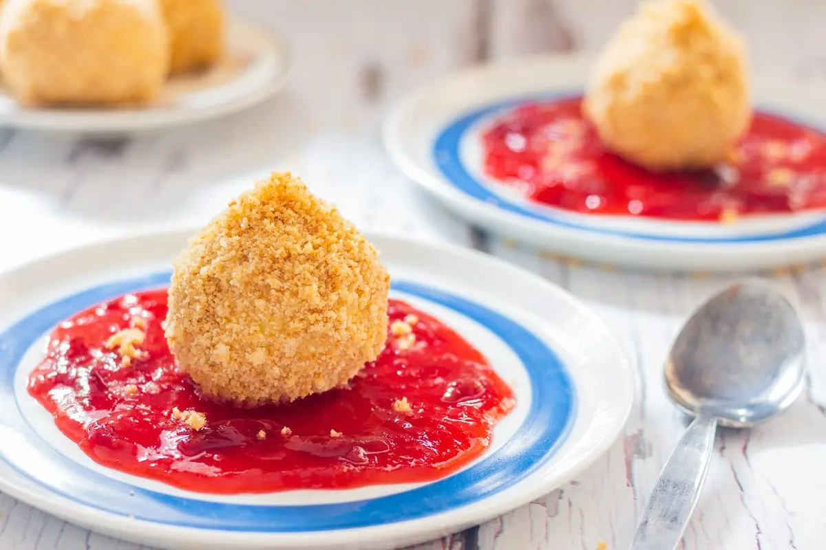 Topfen Dumplings with Plum Sauce