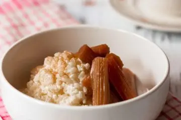 Rice Pudding with Poached Rhubarb
