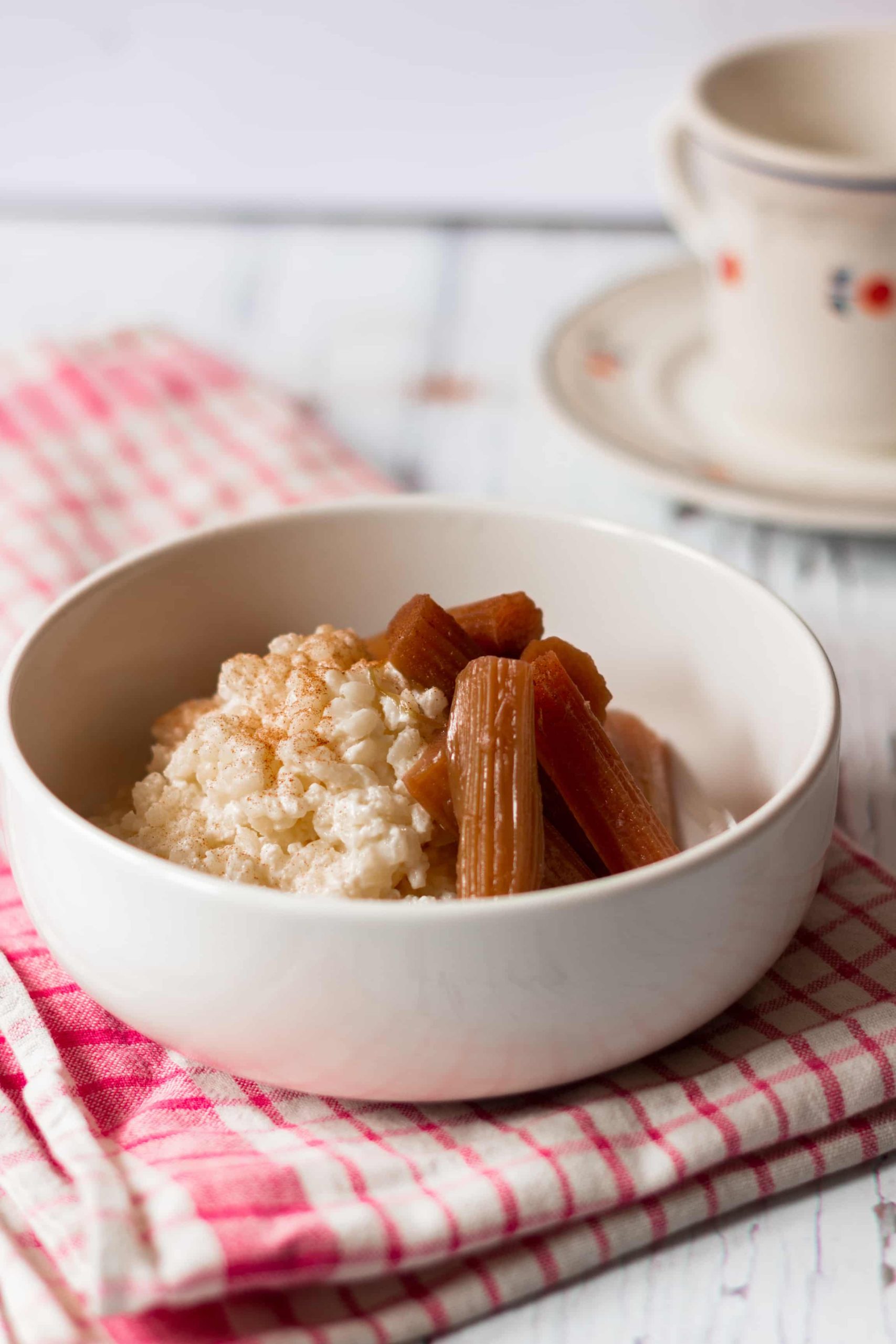Rice Pudding with Poached Rhubarb
