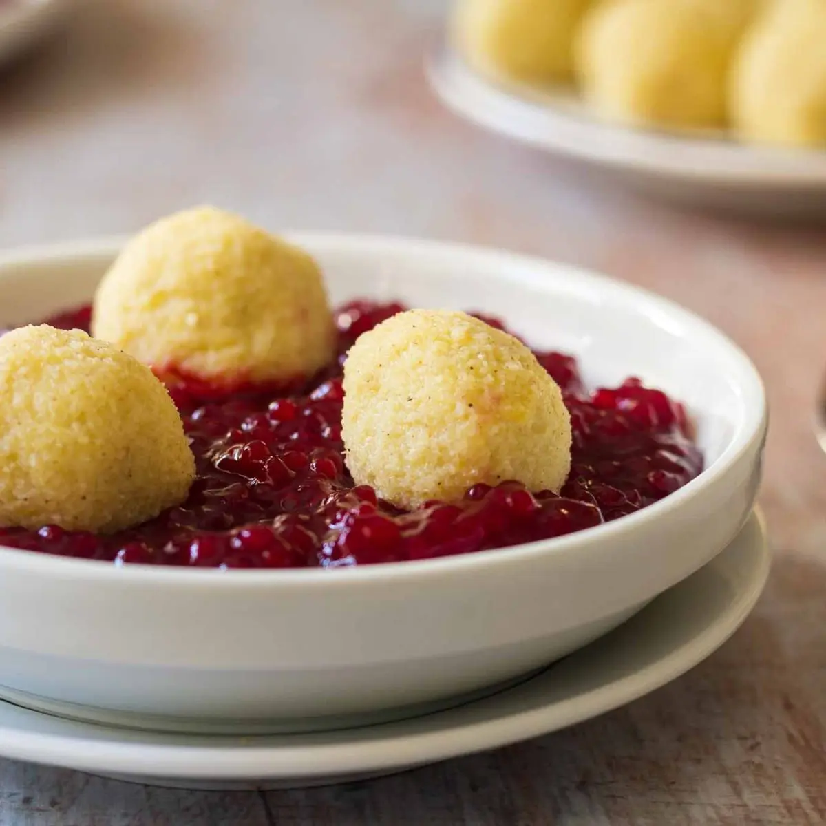 Beet Jelly with Potato Dumplings ('Rote Beete Grütze mit Knödeln')