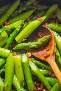 Stir-fried asparagus