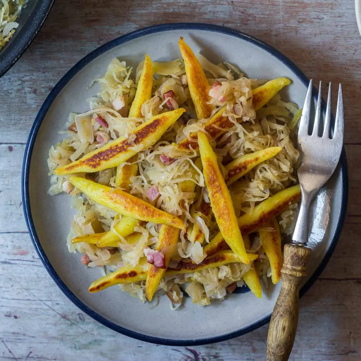 Potato Noodles with Sauerkraut ('Schupfnudeln mit Sauerkraut')