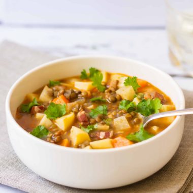 Lentil stew with bacon