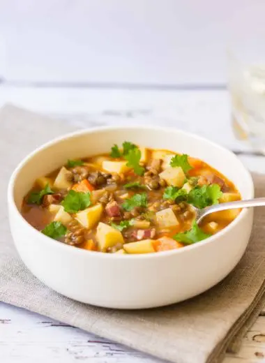 Lentil stew with bacon