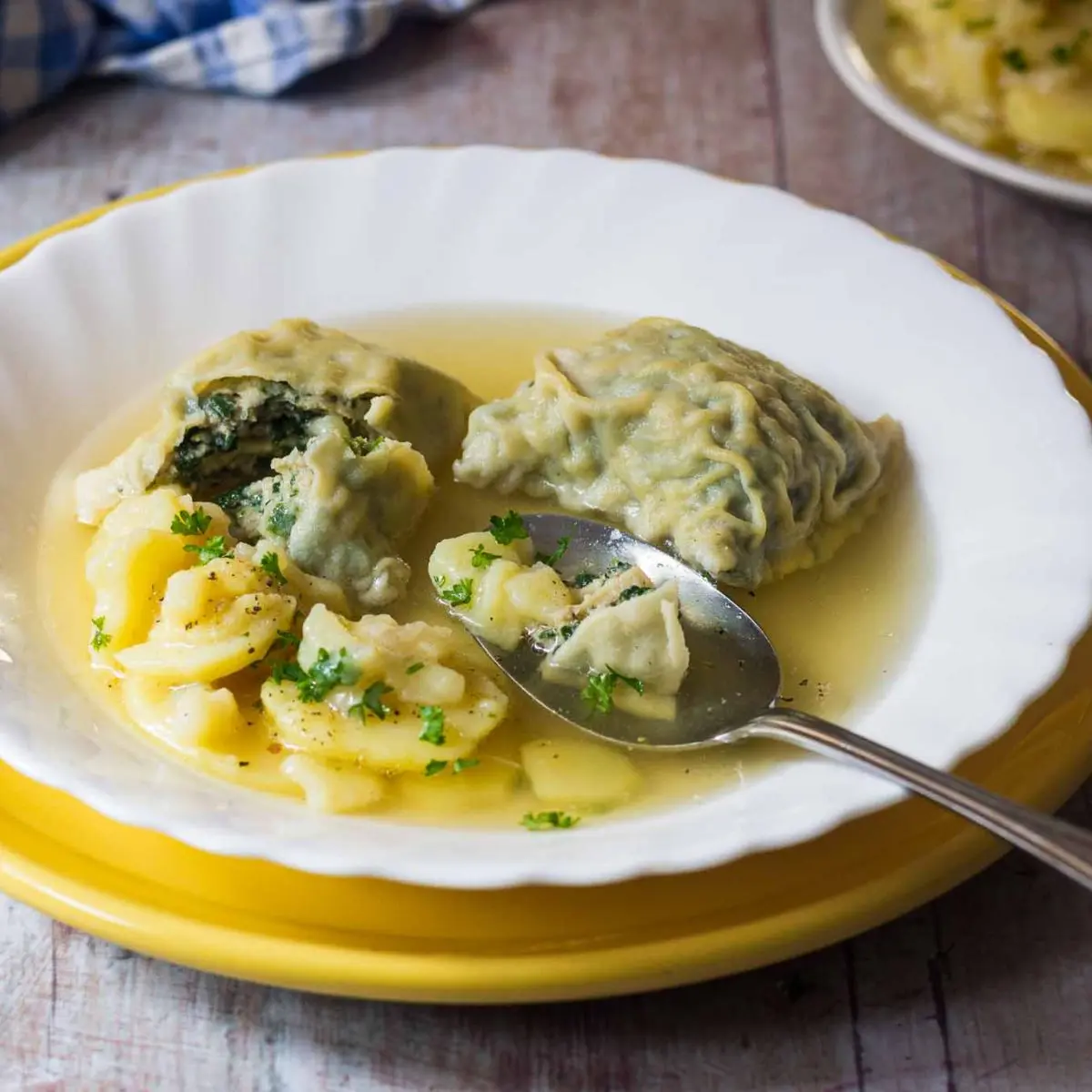 German Soup Dumplings ('Maultaschen')