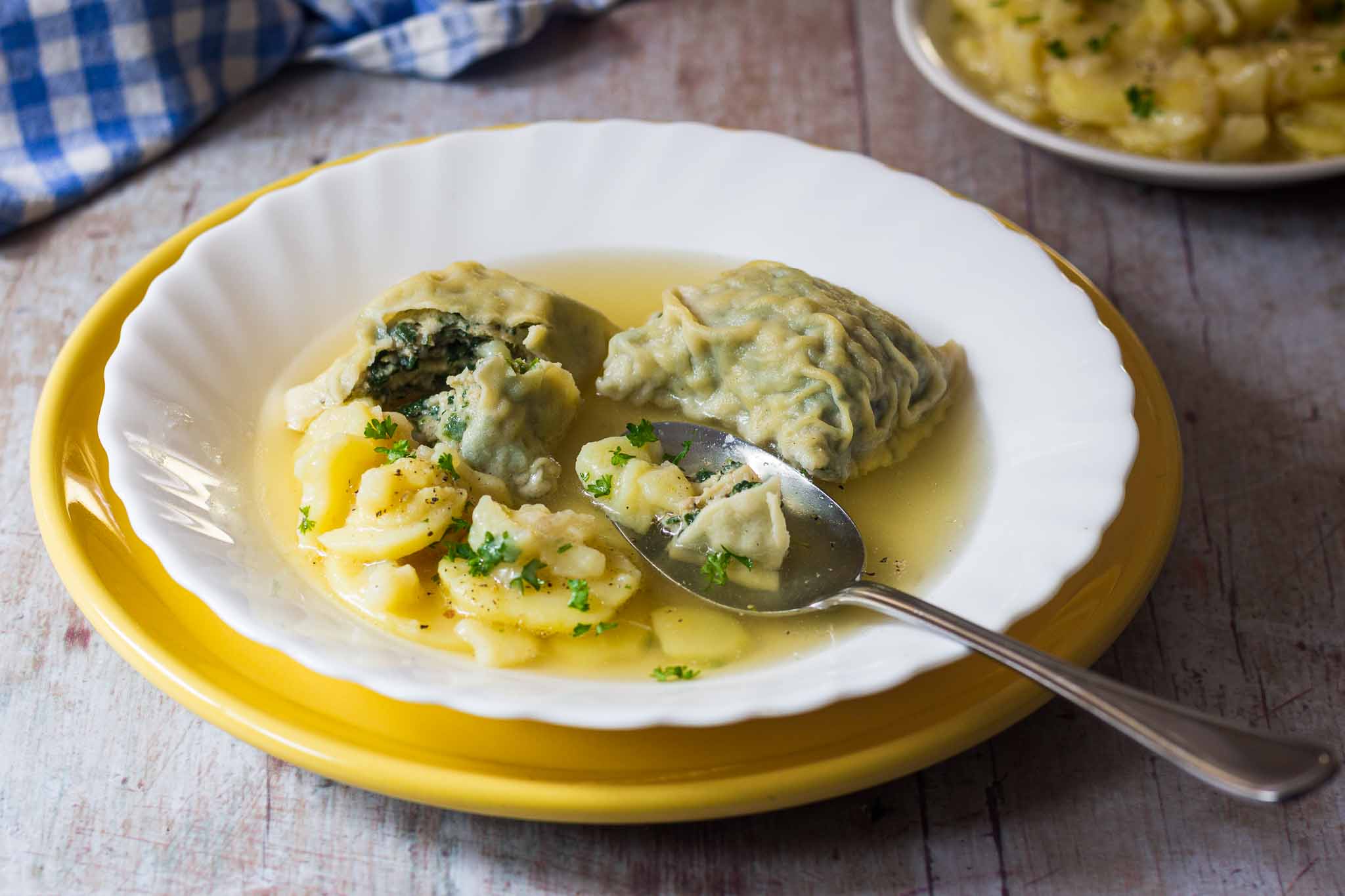 German Soup Dumplings (Maultaschen)