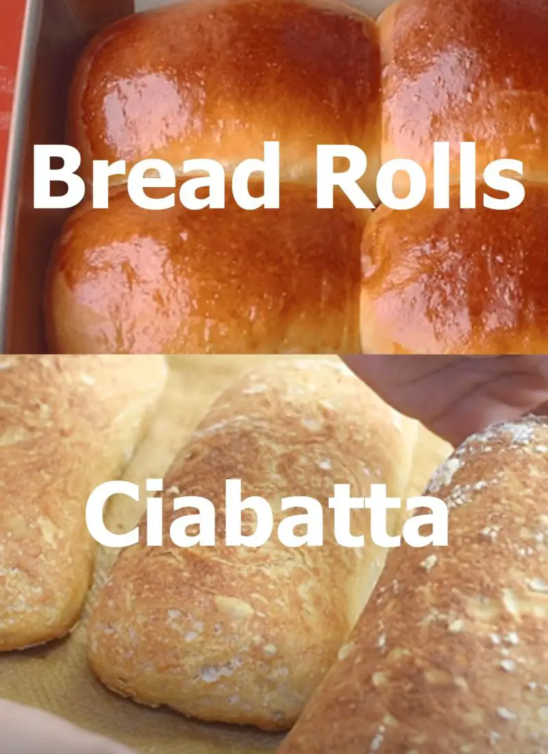 dinner rolls and ciabatta