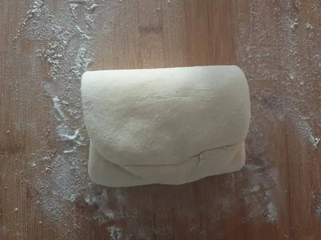 Dough folded 3 times