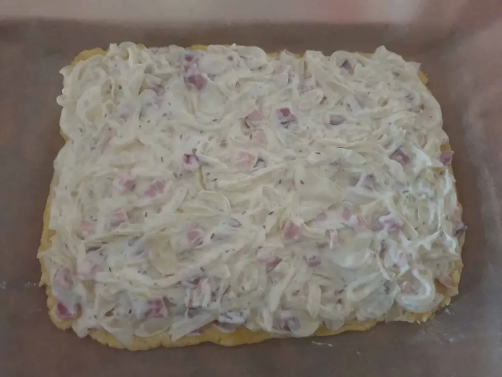 Onion cake before baking