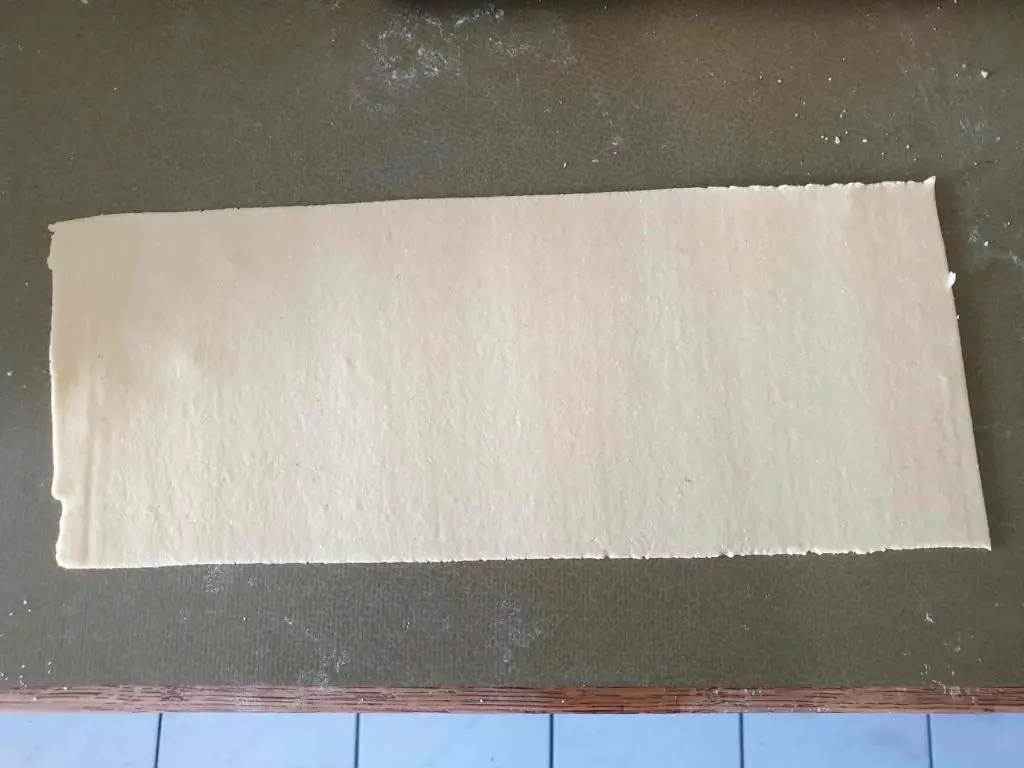 Dough sheet ready for cutting