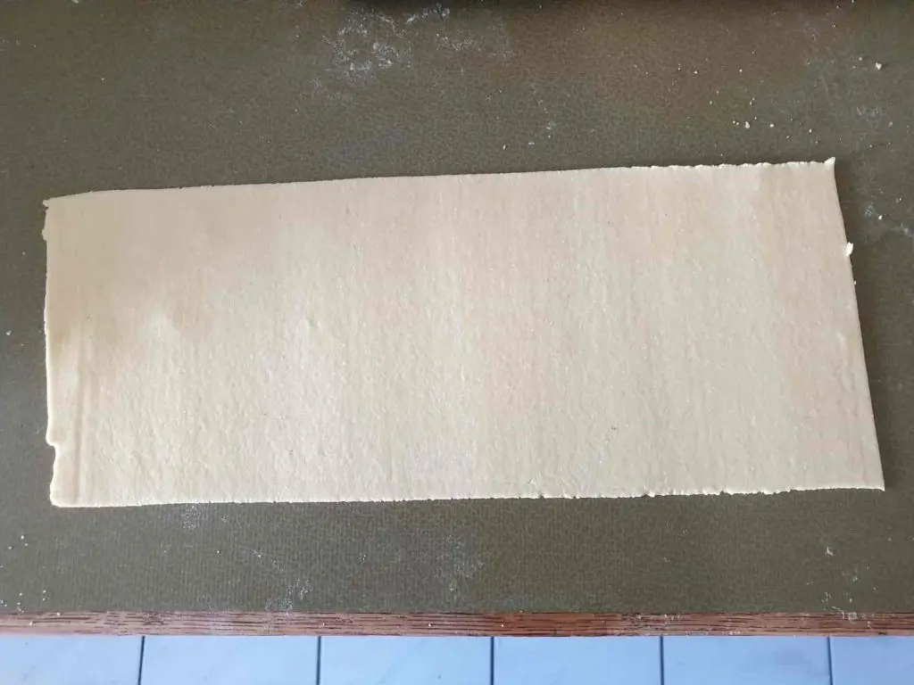 Dough sheet ready for cutting