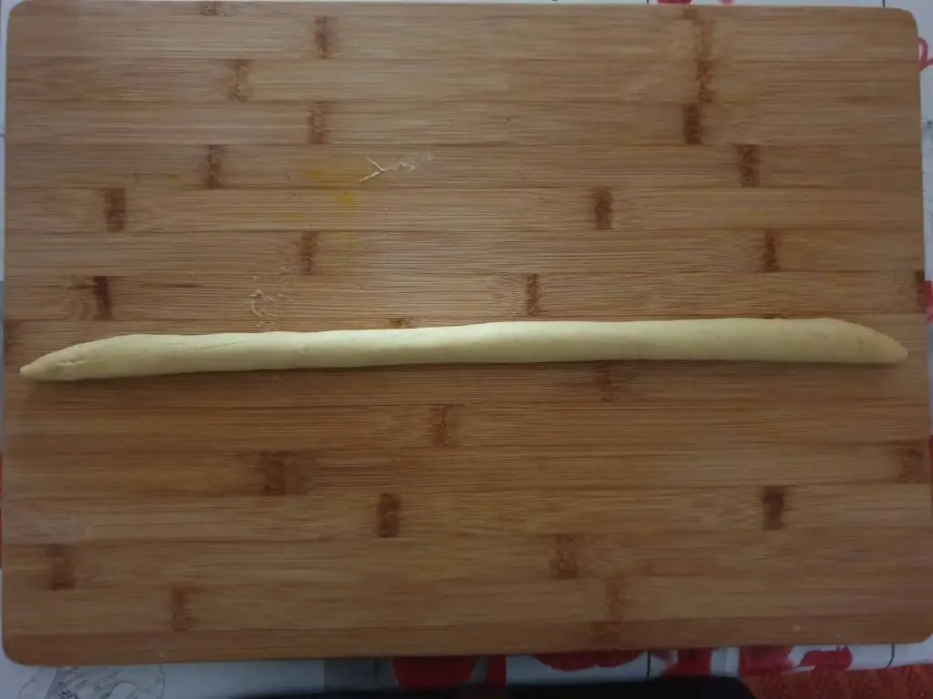 Long dough sausages