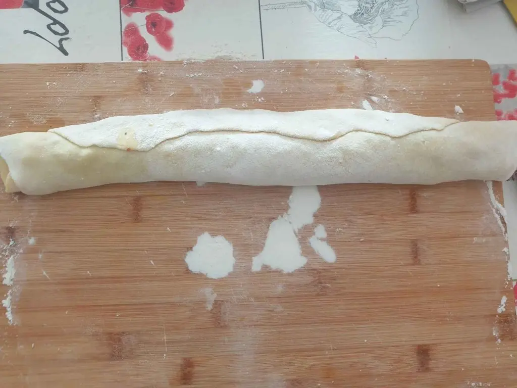 Potato dough rolled into a sausage