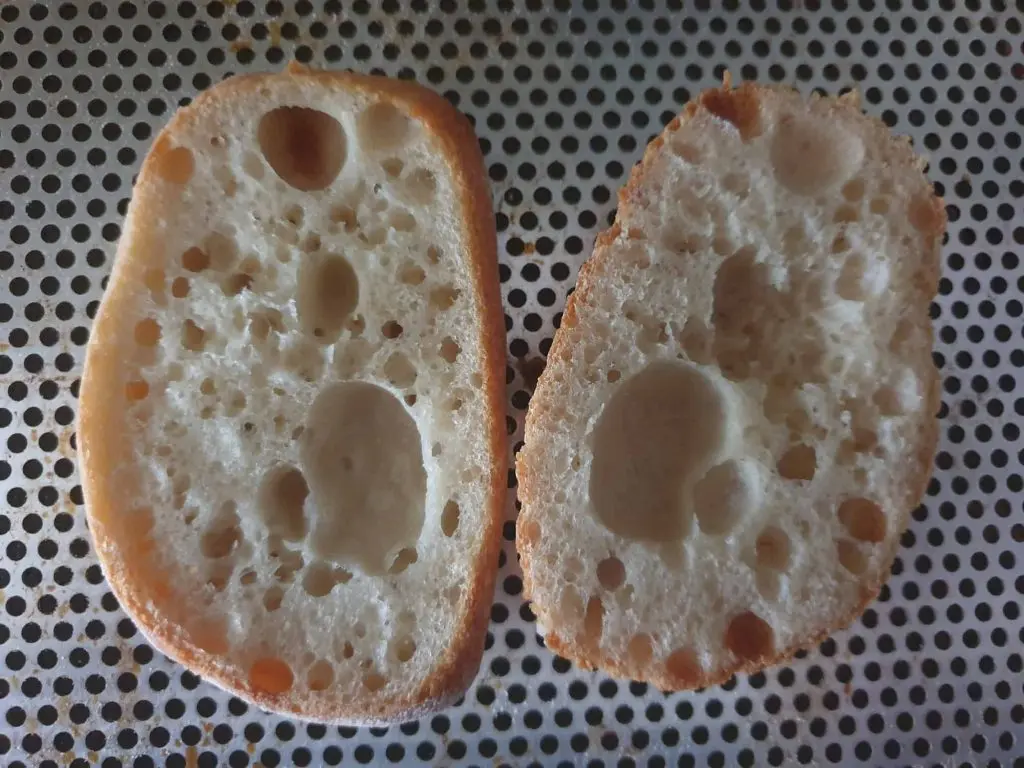 Crumb of the first batch