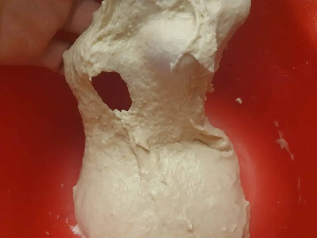 Kneaded emmer dough ripping