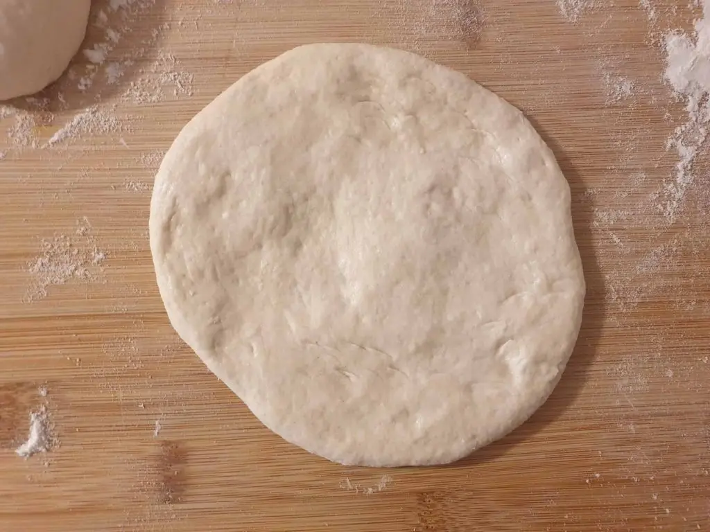 Shaped flatbread ready for proofing