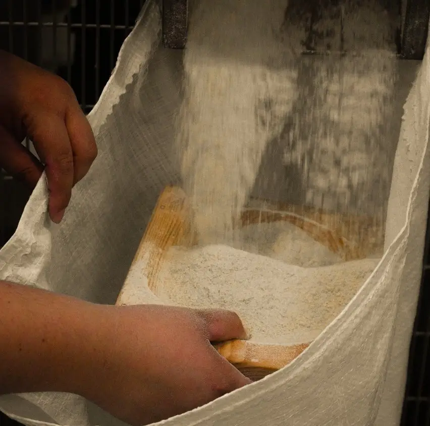 Milling flour at a flour mill