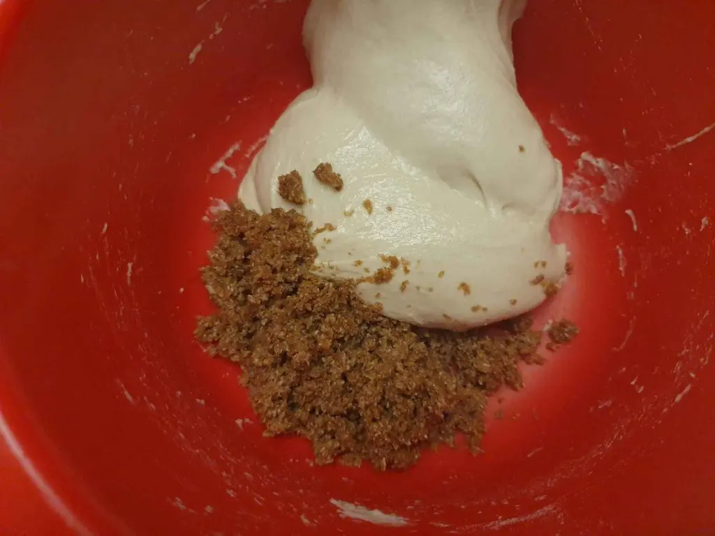 Combining wheat bran and ciabatta dough