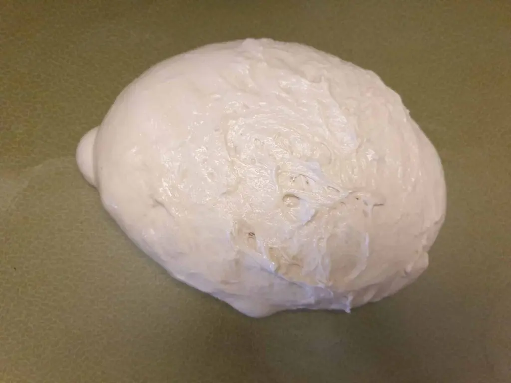 The risen dough from the fridge