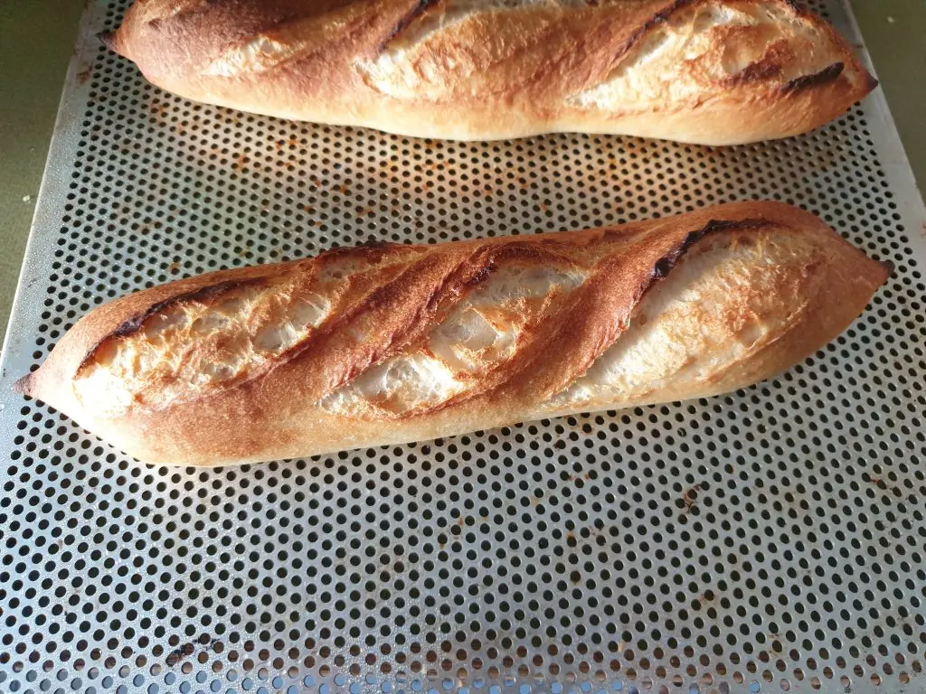 Baguette after baking