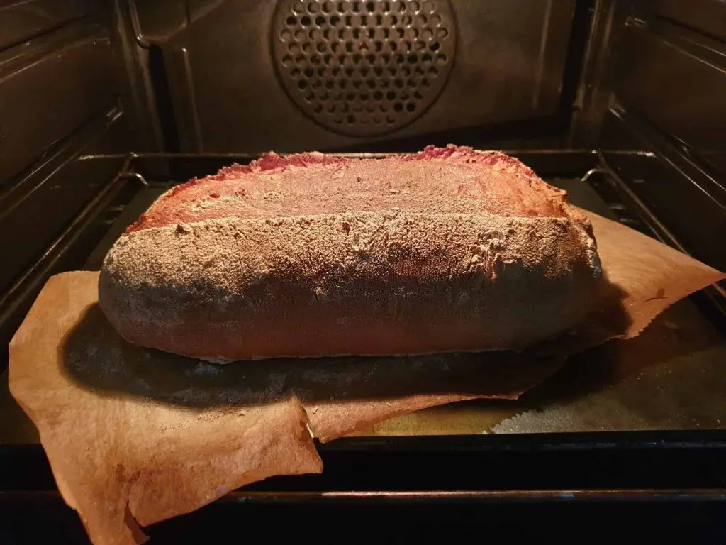Swabian country bread in oven