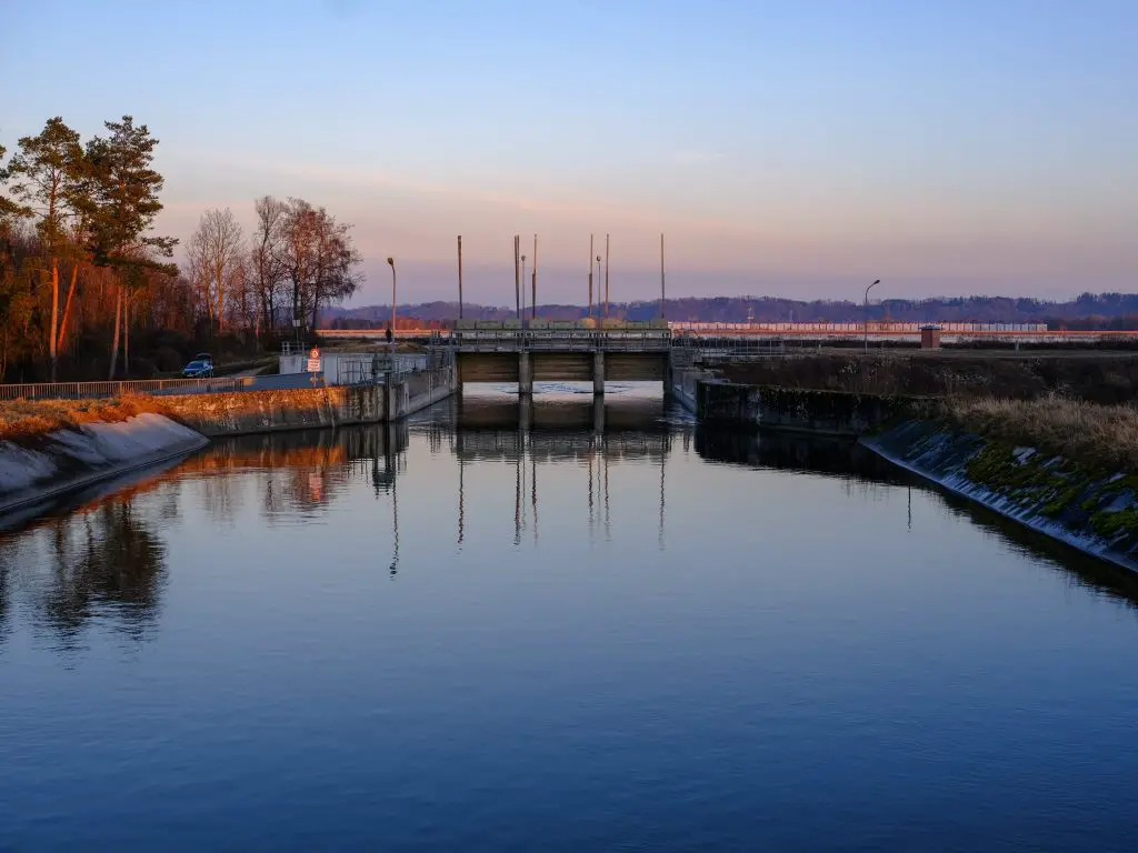 Lake in Lower Bavaria at sunset